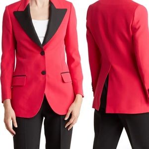 BNWT GUCCI Blazer Peak Lapel Wool and Silk Blazer Pink and Black Size 40